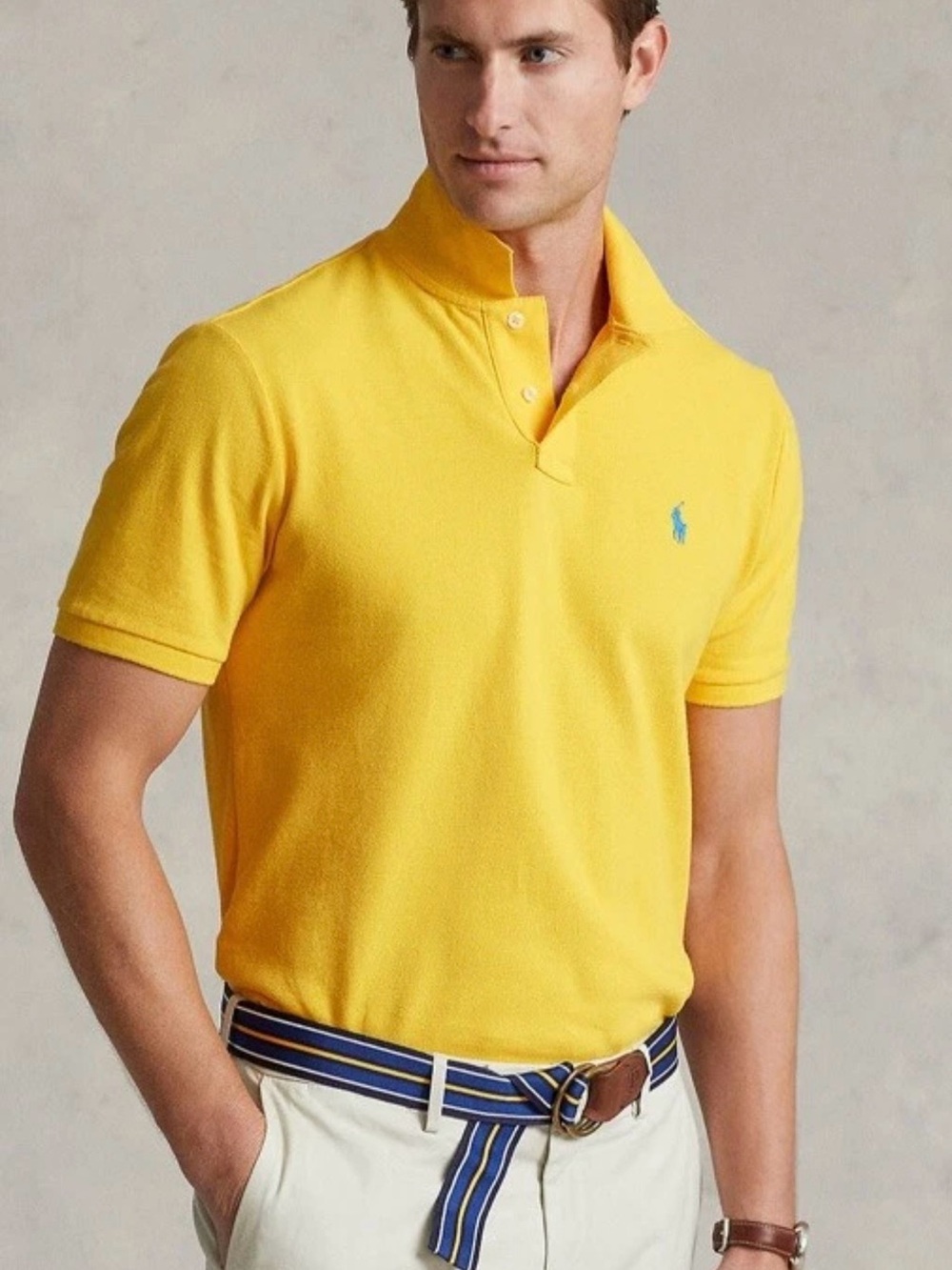 Ralph Lauren Bright Yellow Short-Sleeve Polo with Blue Pony